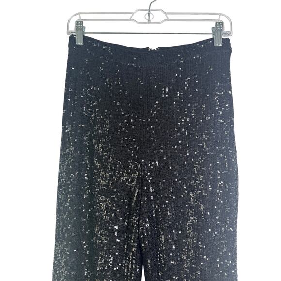 Camila Coelho Calvin Matching Set Strapless Crop Top & Pants Sequin Black Small - Picture 8 of 15